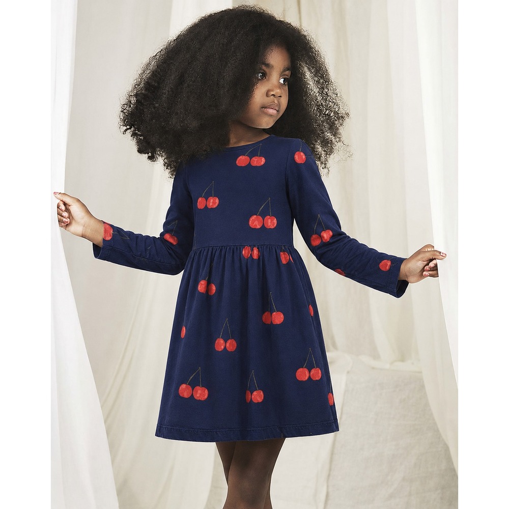 Mini Rodini Cherry Print Dress 100% Lyocel Size 92/98